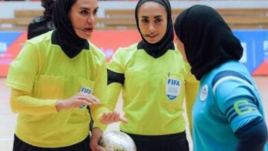 قضاوت گلاره ناظمی و زری فتحی در فینال لیگ برتر زنان فوتسال کویت