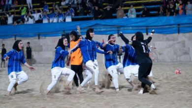 قهرمانی داماش گیلان در فوتبال ساحلی بانوان