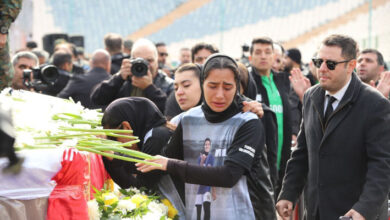 مراسم تشییع پیکر ملیکا محمدی در ورزشگاه آزادی برگزار شد