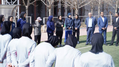 حضور تاج در تمرین دختران ملی پوش