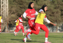 پیگیری تمرین زنان پرسپولیس در زمین شماره دو ورزشگاه آزادی